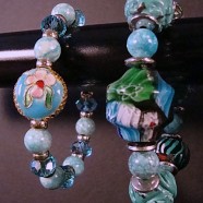 Two Piece Set, Cloisonné, Venetian Glass, Swarovski Crystal