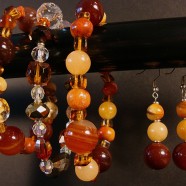 Four Piece Set, Agate, Crystal, Surgical Steel